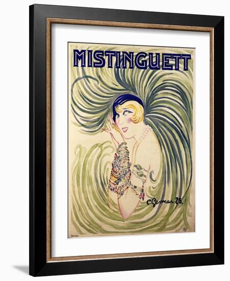 Mistinguett, 1925-Charles Gesmar-Framed Giclee Print