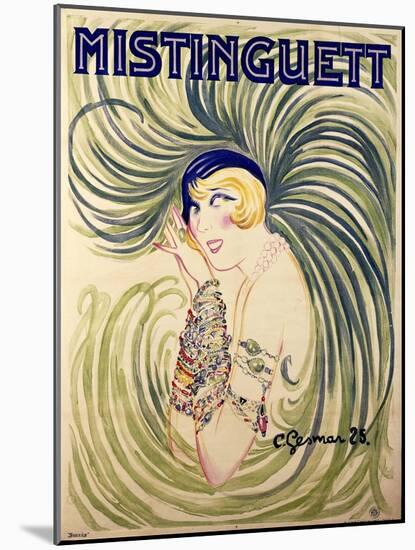 Mistinguett, 1925-Charles Gesmar-Mounted Giclee Print