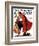 "Mistletoe Kiss" or "Feast for a Traveler" Saturday Evening Post Cover, December 19,1936-Norman Rockwell-Framed Giclee Print