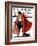 "Mistletoe Kiss" or "Feast for a Traveler" Saturday Evening Post Cover, December 19,1936-Norman Rockwell-Framed Giclee Print