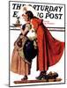 "Mistletoe Kiss" or "Feast for a Traveler" Saturday Evening Post Cover, December 19,1936-Norman Rockwell-Mounted Giclee Print