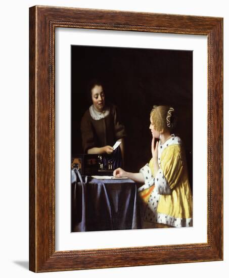 Mistress and Maid, 1666-67-Johannes Vermeer-Framed Giclee Print