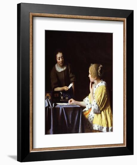 Mistress and Maid, 1666-67-Johannes Vermeer-Framed Giclee Print