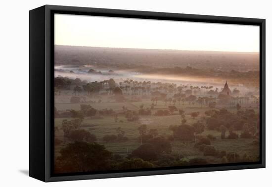 Mists from the Nearby Irrawaddy River Floating across Bagan (Pagan), Myanmar (Burma)-Annie Owen-Framed Premier Image Canvas