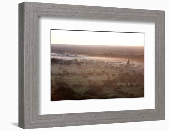 Mists from the Nearby Irrawaddy River Floating across Bagan (Pagan), Myanmar (Burma)-Annie Owen-Framed Photographic Print