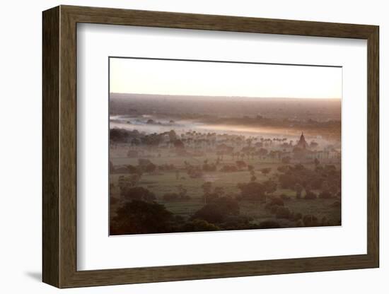 Mists from the Nearby Irrawaddy River Floating across Bagan (Pagan), Myanmar (Burma)-Annie Owen-Framed Photographic Print