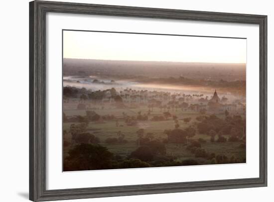 Mists from the Nearby Irrawaddy River Floating across Bagan (Pagan), Myanmar (Burma)-Annie Owen-Framed Photographic Print