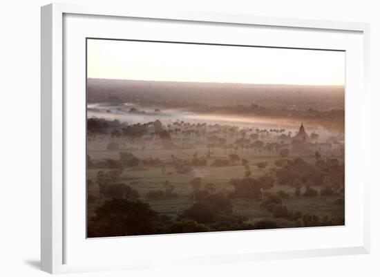 Mists from the Nearby Irrawaddy River Floating across Bagan (Pagan), Myanmar (Burma)-Annie Owen-Framed Photographic Print