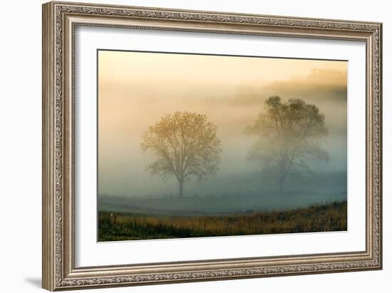 Misty Battlefield, Gettysburg National Military Park, Pennsylvania, USA-Mira-Framed Photographic Print