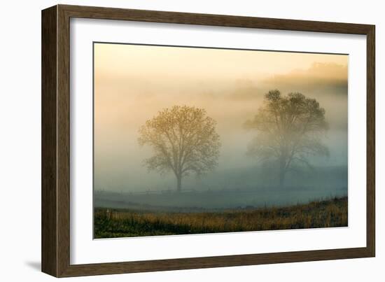 Misty Battlefield, Gettysburg National Military Park, Pennsylvania, USA-Mira-Framed Photographic Print