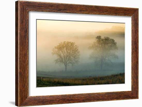 Misty Battlefield, Gettysburg National Military Park, Pennsylvania, USA-Mira-Framed Photographic Print