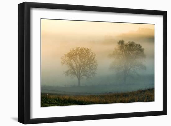 Misty Battlefield, Gettysburg National Military Park, Pennsylvania, USA-Mira-Framed Photographic Print