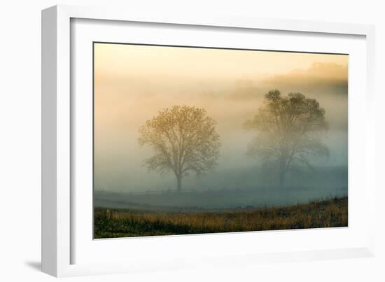 Misty Battlefield, Gettysburg National Military Park, Pennsylvania, USA-Mira-Framed Photographic Print