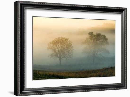 Misty Battlefield, Gettysburg National Military Park, Pennsylvania, USA-Mira-Framed Photographic Print