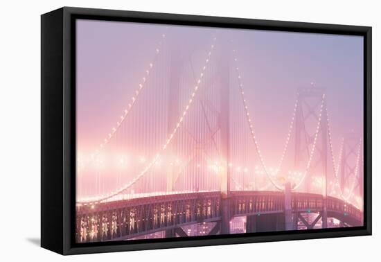 Misty Bridge Lights - San Francisco Bay Fog-Vincent James-Framed Premier Image Canvas