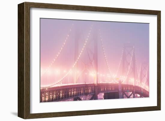 Misty Bridge Lights - San Francisco Bay Fog-Vincent James-Framed Photographic Print