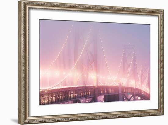 Misty Bridge Lights - San Francisco Bay Fog-Vincent James-Framed Photographic Print