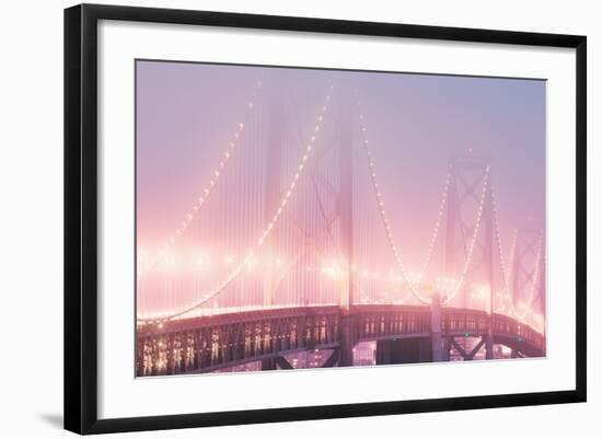 Misty Bridge Lights - San Francisco Bay Fog-Vincent James-Framed Photographic Print