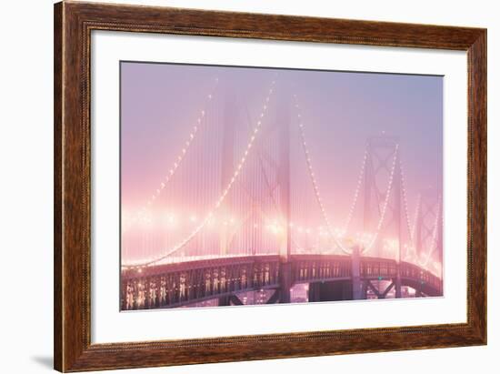 Misty Bridge Lights - San Francisco Bay Fog-Vincent James-Framed Photographic Print