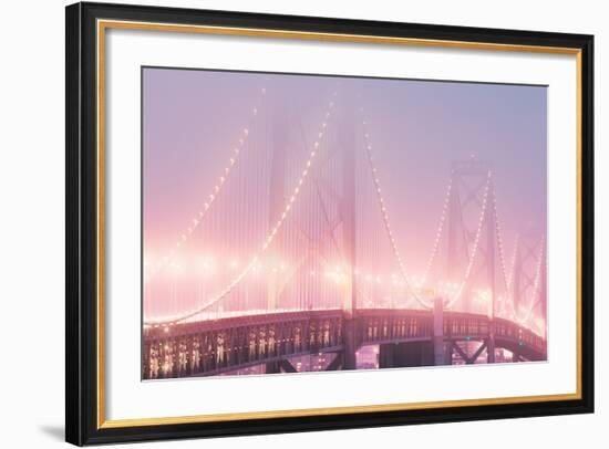 Misty Bridge Lights - San Francisco Bay Fog-Vincent James-Framed Photographic Print