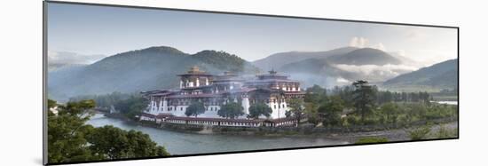 Misty Dawn View of the Punakha Dzong at the Junction of the Mo Chhu (Mother River) and Pho Chhu (Fa-Lee Frost-Mounted Photographic Print