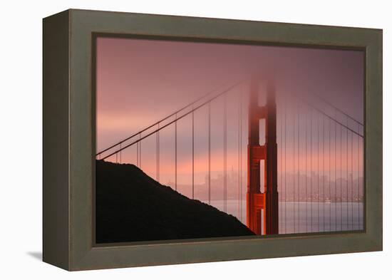 Misty Golden Gate Tower, San Francisco California-Vincent James-Framed Premier Image Canvas