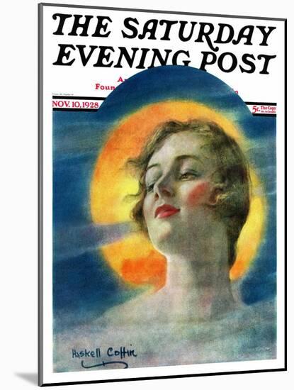 "Misty Harvest Moon," Saturday Evening Post Cover, November 10, 1928-William Haskell Coffin-Mounted Giclee Print