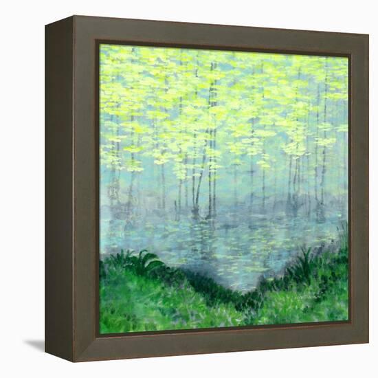 Misty Lake Morning-Herb Dickinson-Framed Premier Image Canvas