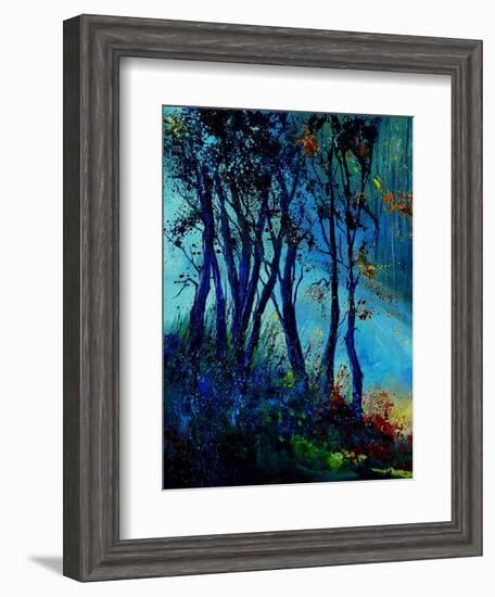 Misty light in a wood-Pol Ledent-Framed Art Print