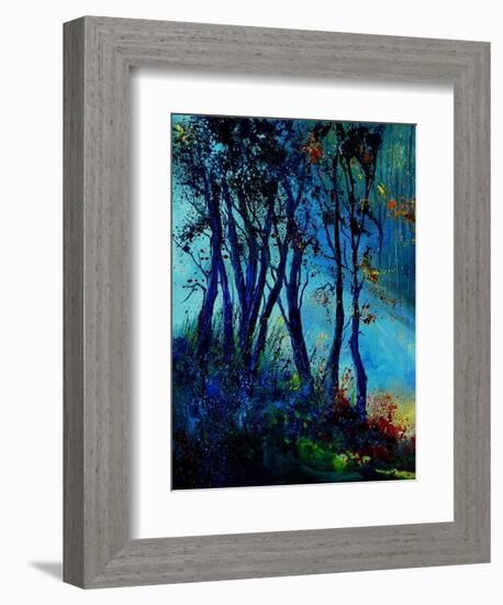 Misty light in a wood-Pol Ledent-Framed Art Print