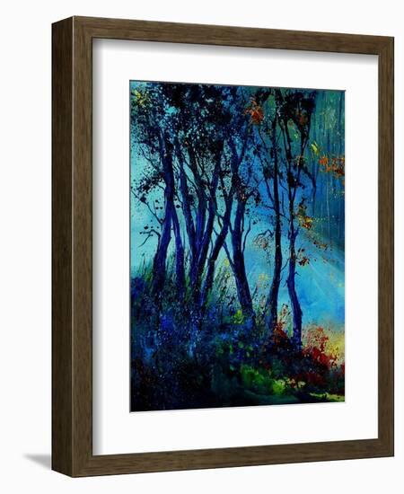 Misty light in a wood-Pol Ledent-Framed Art Print