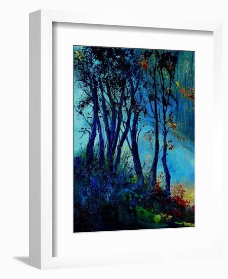 Misty light in a wood-Pol Ledent-Framed Art Print