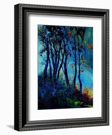 Misty light in a wood-Pol Ledent-Framed Art Print