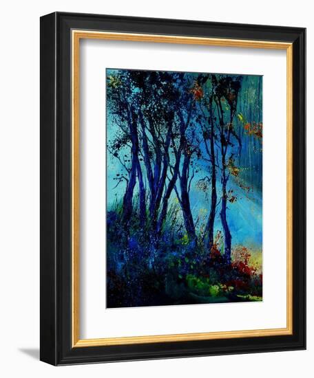 Misty light in a wood-Pol Ledent-Framed Art Print