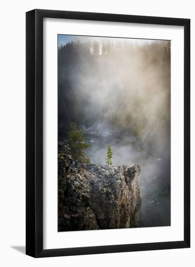Misty Morning At The Upper Falls On The Yellowstone River-Bryan Jolley-Framed Photographic Print