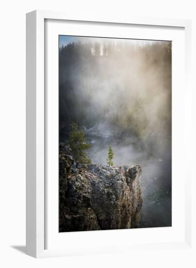 Misty Morning At The Upper Falls On The Yellowstone River-Bryan Jolley-Framed Photographic Print