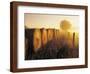 Misty Morning, Farmland and Wheat Straw Rolls, Near St. Adolphe, Manitoba, Canada-Dave Reede-Framed Photographic Print