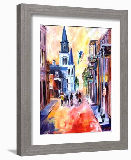 Misty Morning On Chartres Street-Diane Millsap-Framed Art Print