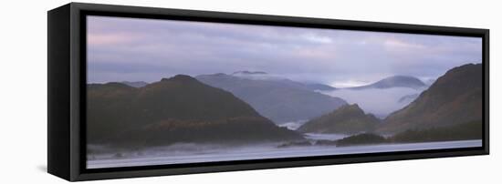 Misty Morning over Derwentwater, Borrowdale Valley, Lake District Nat'l Pk, Cumbria, England, UK-Ian Egner-Framed Premier Image Canvas