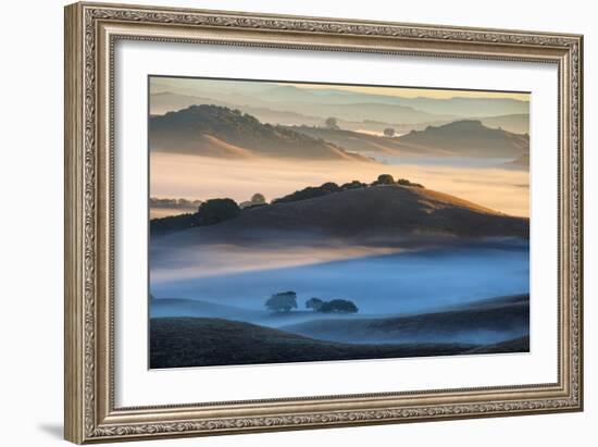 Misty Morning World and First Light, Petaluma California-Vincent James-Framed Photographic Print