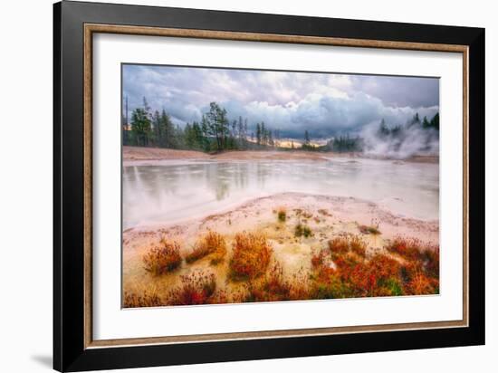 Misty Mud Pot Morning Landscape Yellowstone National Park-Vincent James-Framed Photographic Print