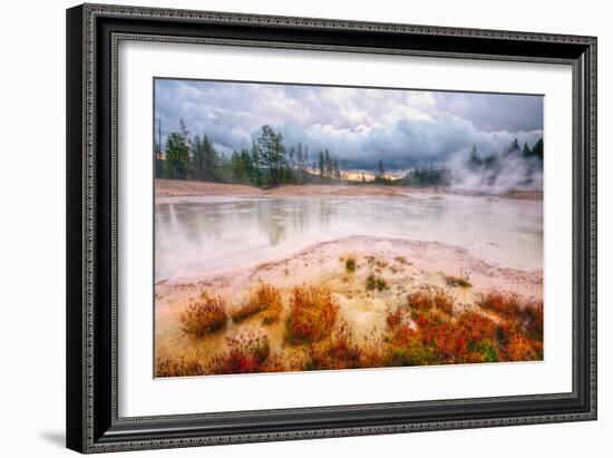 Misty Mud Pot Morning Landscape Yellowstone National Park-Vincent James-Framed Photographic Print