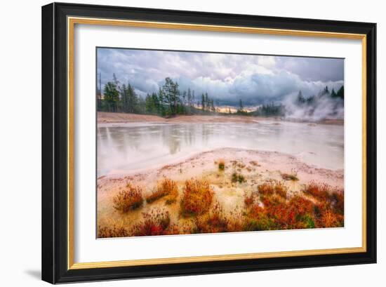 Misty Mud Pot Morning Landscape Yellowstone National Park-Vincent James-Framed Photographic Print