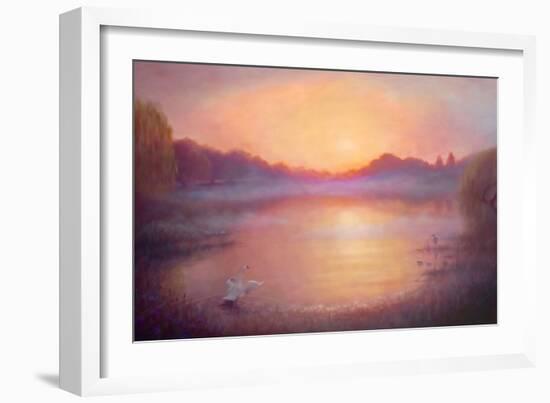 Misty River Morning, 2023, (Oil on Canvas)-Lee Campbell-Framed Giclee Print