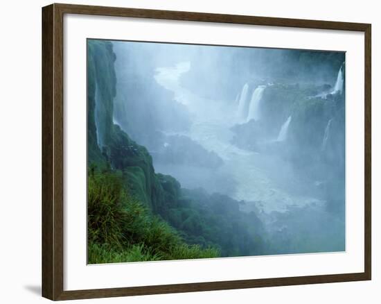 Misty Scenic of Iguasu Falls, Brazil-Jim Zuckerman-Framed Photographic Print