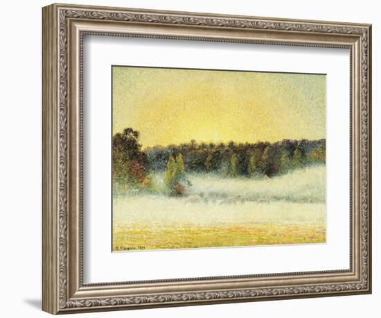 Misty Sunset at Eragny, 1891-Camille Pissarro-Framed Giclee Print
