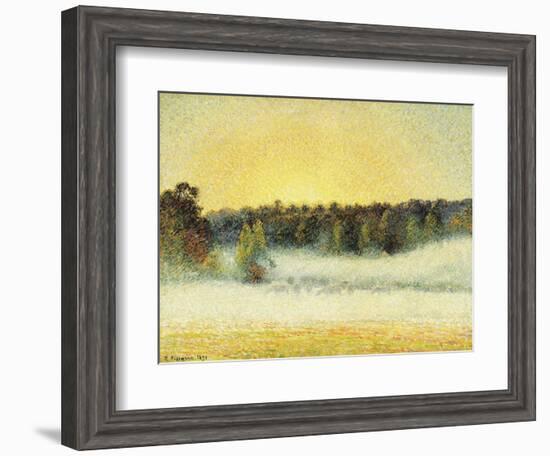 Misty Sunset at Eragny, 1891-Camille Pissarro-Framed Giclee Print