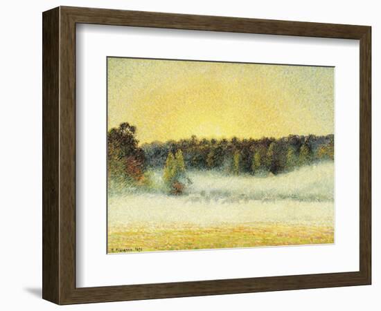 Misty Sunset at Eragny, 1891-Camille Pissarro-Framed Giclee Print