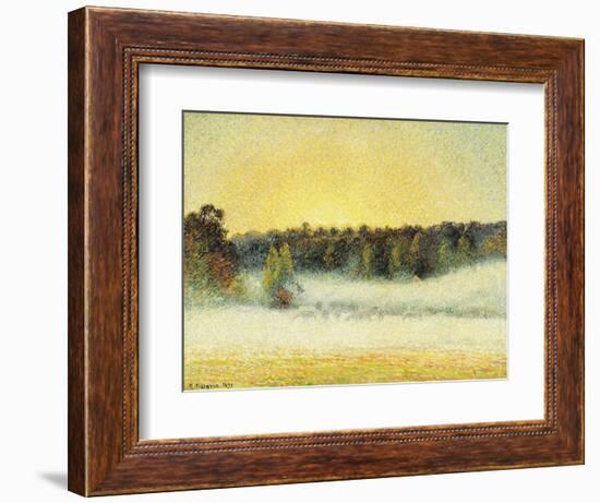 Misty Sunset at Eragny, 1891-Camille Pissarro-Framed Giclee Print