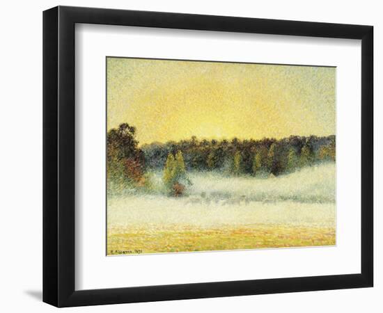 Misty Sunset at Eragny, 1891-Camille Pissarro-Framed Giclee Print